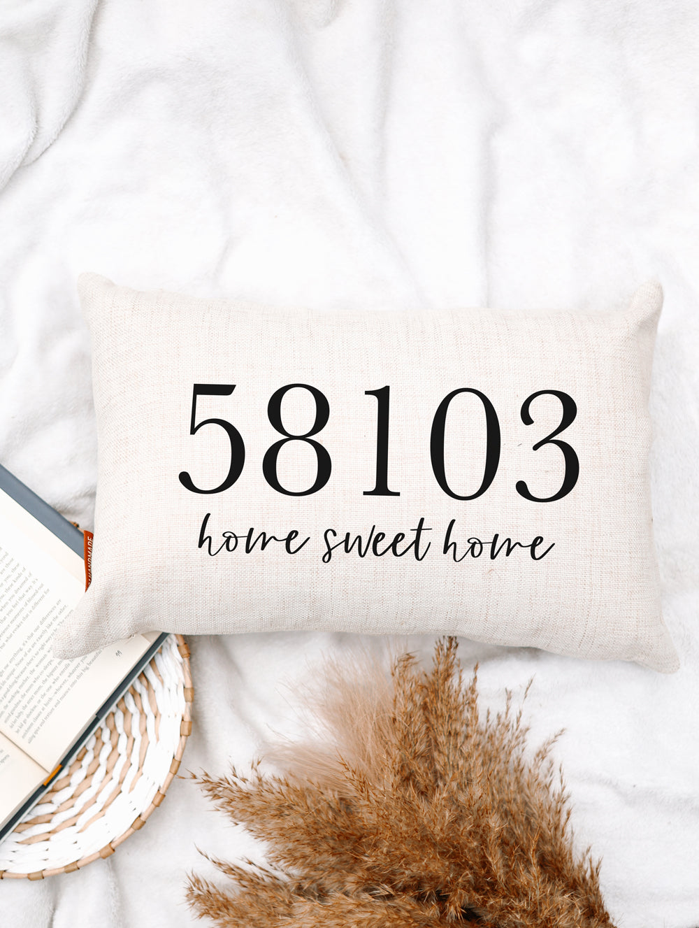 Home Sweet Home Zip Code Pillow, Custom Zip Code Pillow