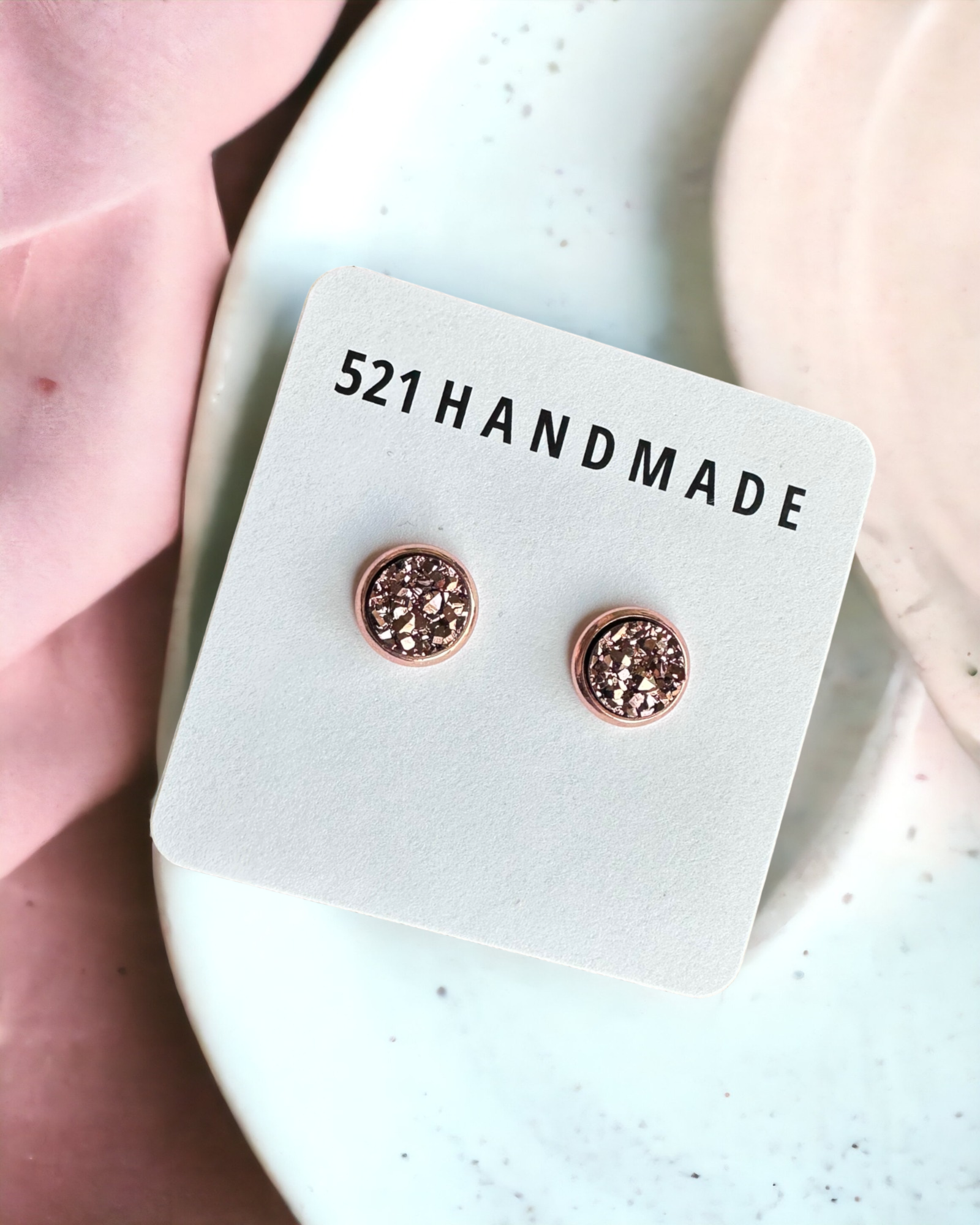 Druzy stud earrings deals