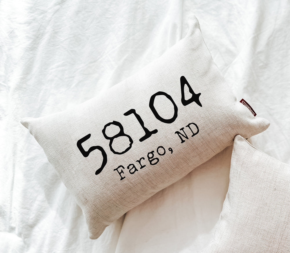 Zip Code Pillow | Custom State Pillow | Lumbar City Pillow