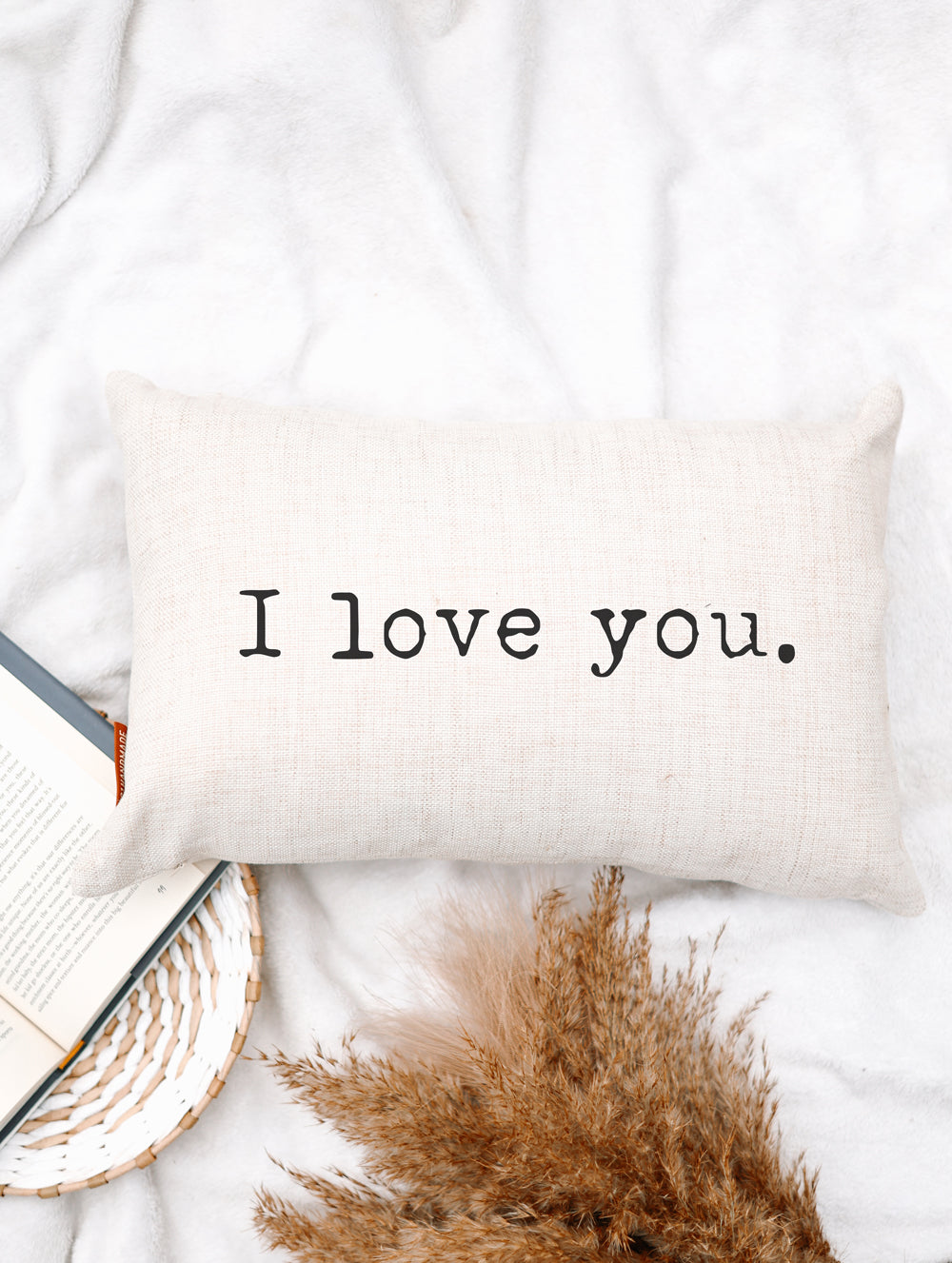 I Love You Typewriter Pillow