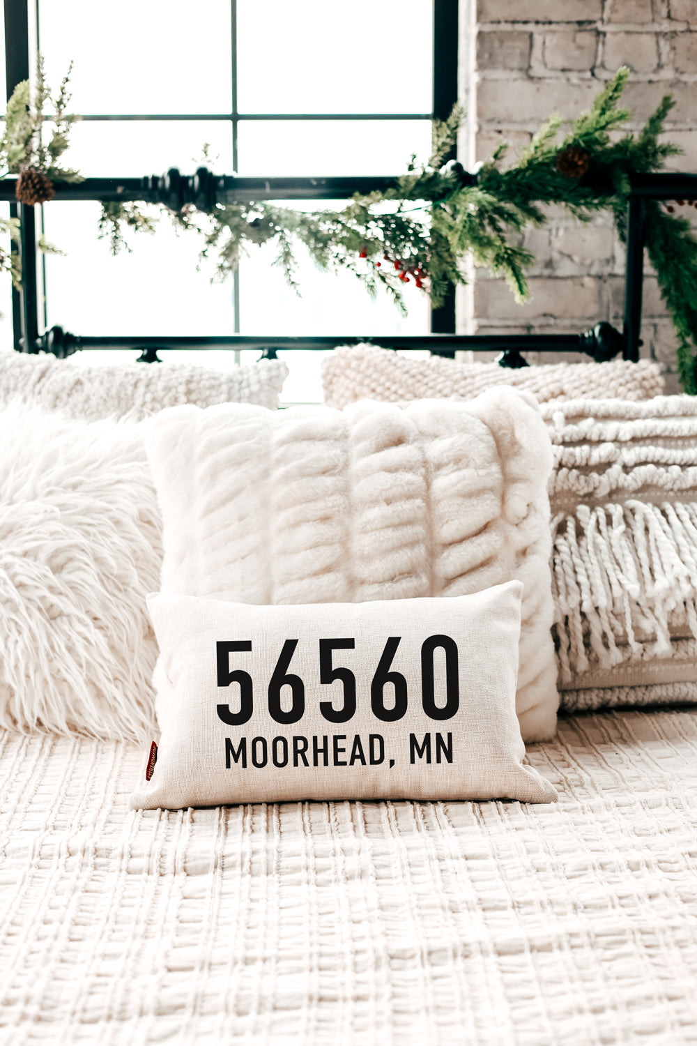 Bold Zip Code Pillow, Custom Zip Code Throw Pillow, Hometown