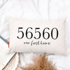 Our First Home Zip Code Pillow