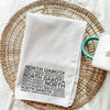 North Dakota State Words Tea Towel
