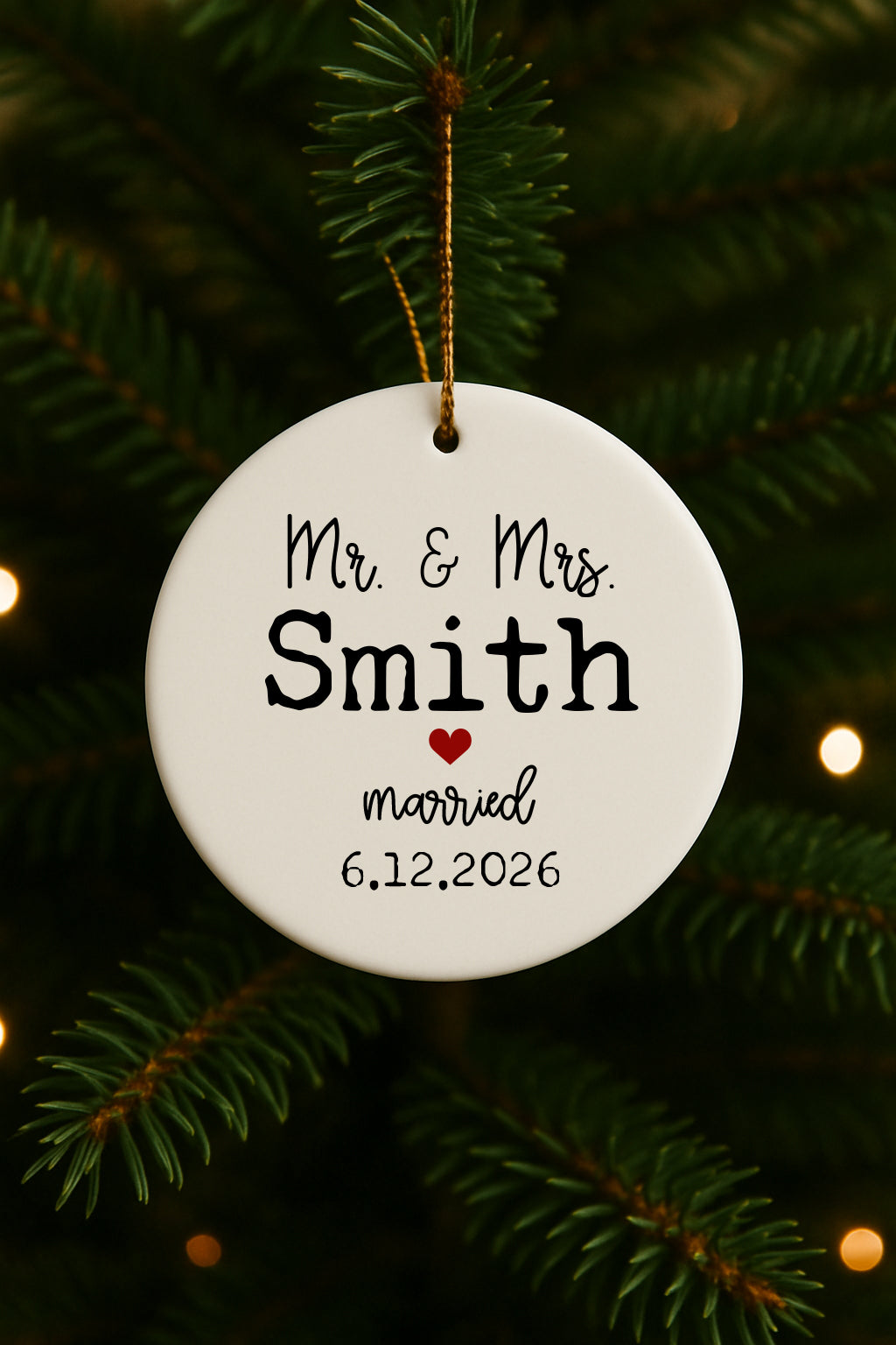Last Name Est. 2026 Christmas Ornament