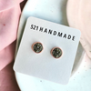 8mm Olive Green Druzy Earring