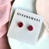 8mm Maroon Earrings