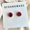 8mm Maroon Earrings