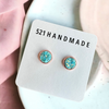 8mm Sparkle Blue Druzy Stud