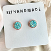 8mm Sparkle Blue Druzy Stud