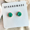 8mm Green Druzy Stud