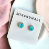 8mm Beachy Blue Druzy Stud