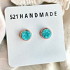 8mm Beachy Blue Druzy Stud