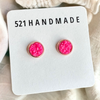 8mm Hot Pink Druzy Stud