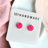 8mm Hot Pink Druzy Stud