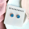 8mm Cottonwood Blue Druzy Stud