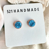 8mm Cottonwood Blue Druzy Stud