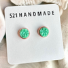 8mm Bright Green Druzy Stud