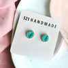 8mm Beachy Turquoise Druzy Stud