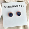 8mm Navy Blue Druzy Studs