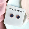 8mm Navy Blue Druzy Studs