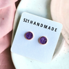 8mm Dark Purple Shimmer Druzy Studs