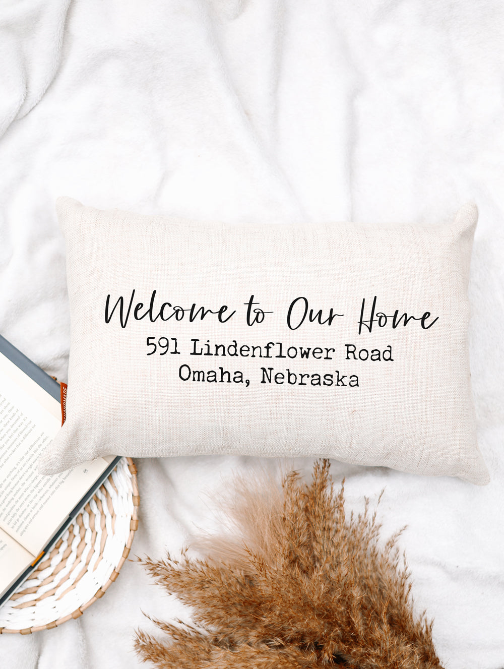 Welcome to Our Home Address Pillow