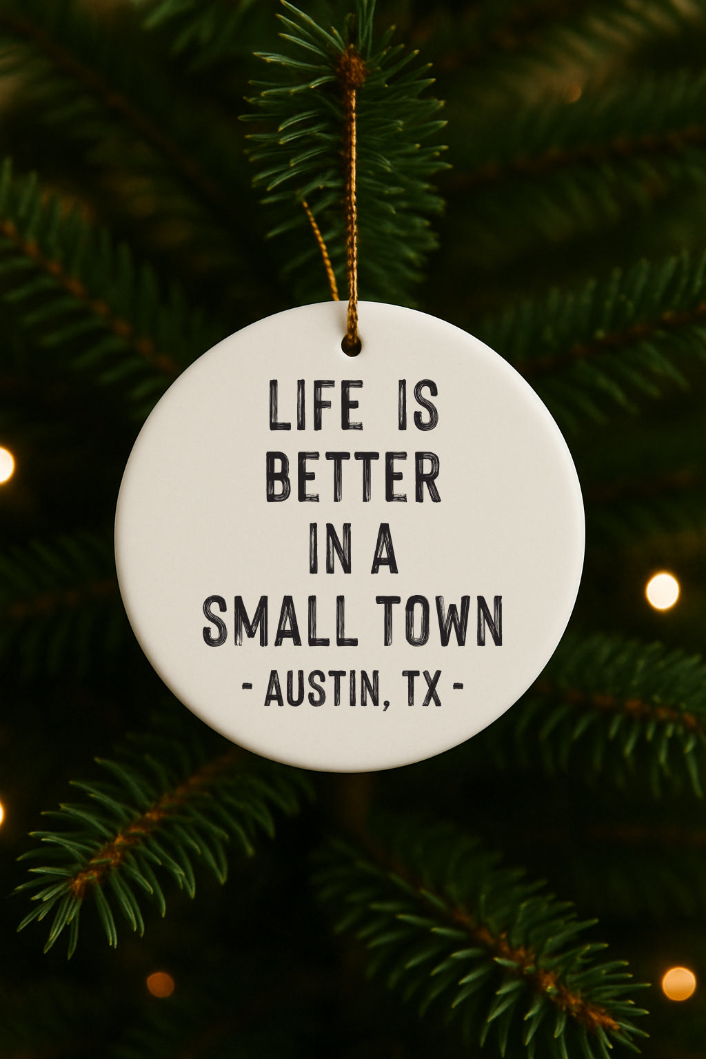 Life Is Better In A Small Town Custom City Christmas Ornament