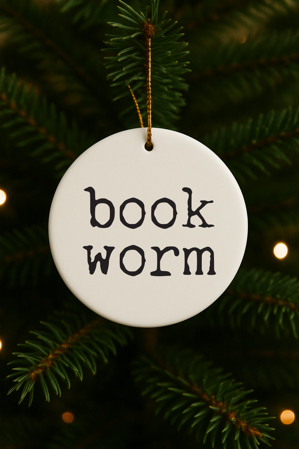 Book Worm Christmas Ornament