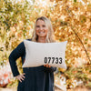 Corner Print Zip Code Pillow