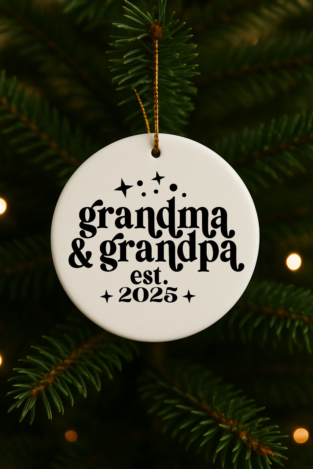 Grandma & Grandpa Est. 2025 Christmas Ornament