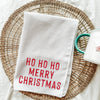 Ho Ho Ho Merry Christmas Kitchen Towel in Red