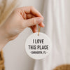 I Love This Place Custom City Christmas Ornament