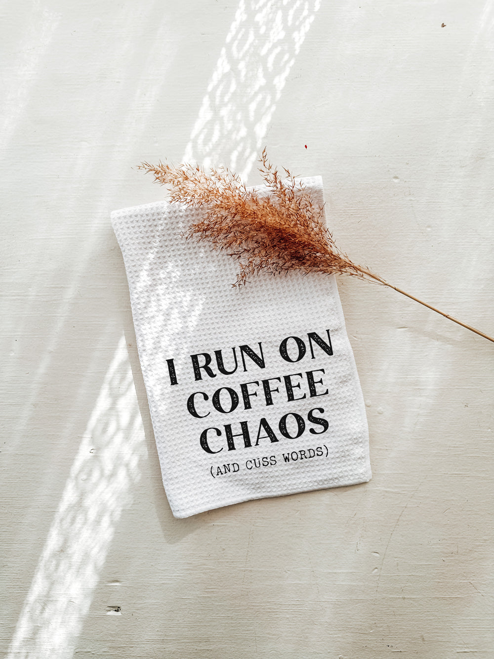 Coffee Chaos Cuss Words Towel