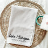 Lake Coordinates Tea Towel