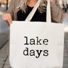Lake Days Type Tote Bag