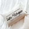 Our Happy Place Lake Coordinates Pillow