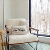 Our Happy Place Lake Coordinates Pillow