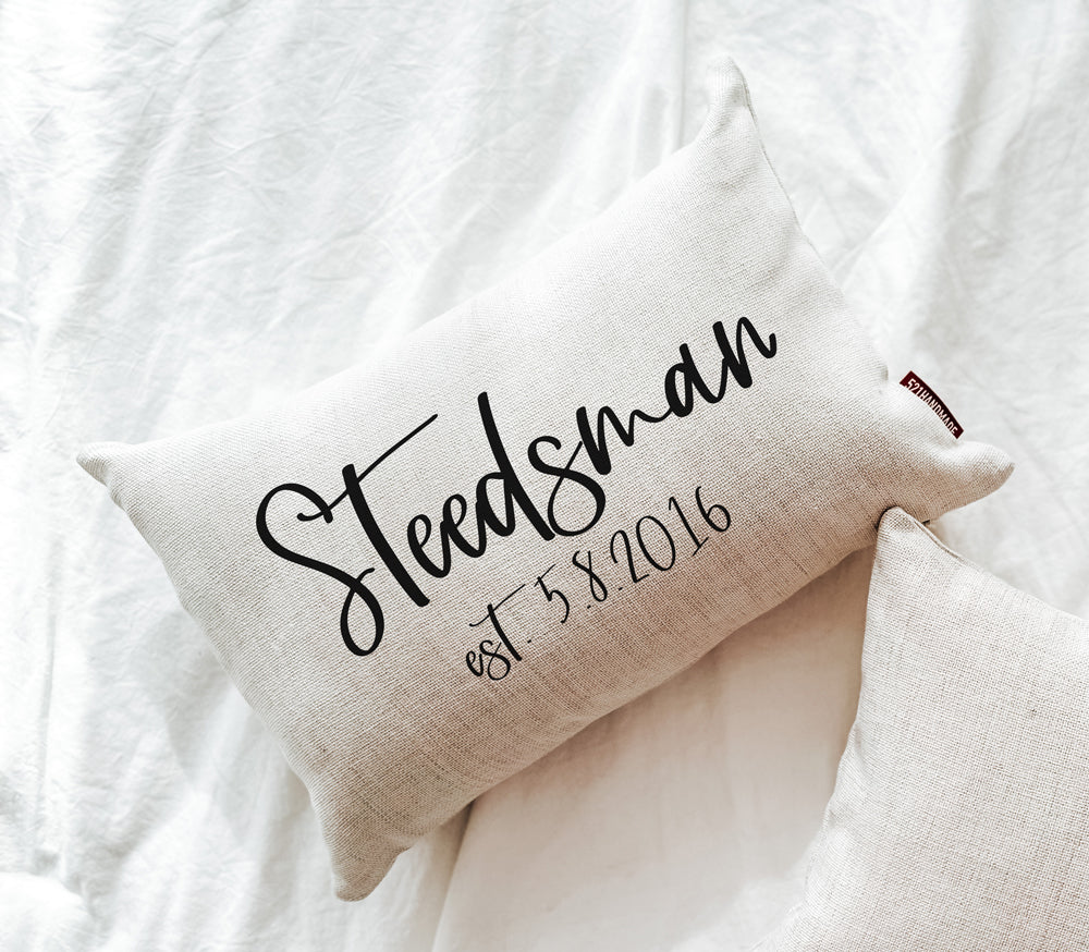 Cursive Last Name Pillow