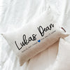 Baby Name + Birth Stats Pillow (Blue)