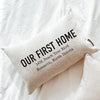 Our First Home Address Pillow