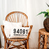 Painted Look Zip Code Pillow