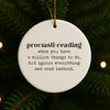 Procrasti-Reading Christmas Ornament