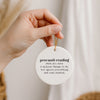 Procrasti-Reading Christmas Ornament