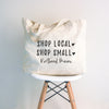 Shop Local + Shop Small with Hearts Tote Bag