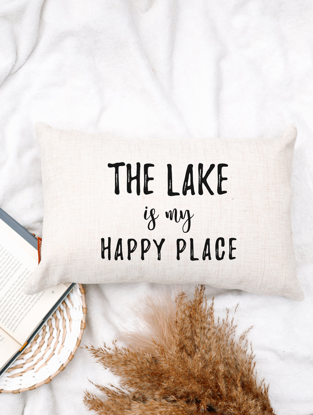 The Lake is My Happy Place Pillow