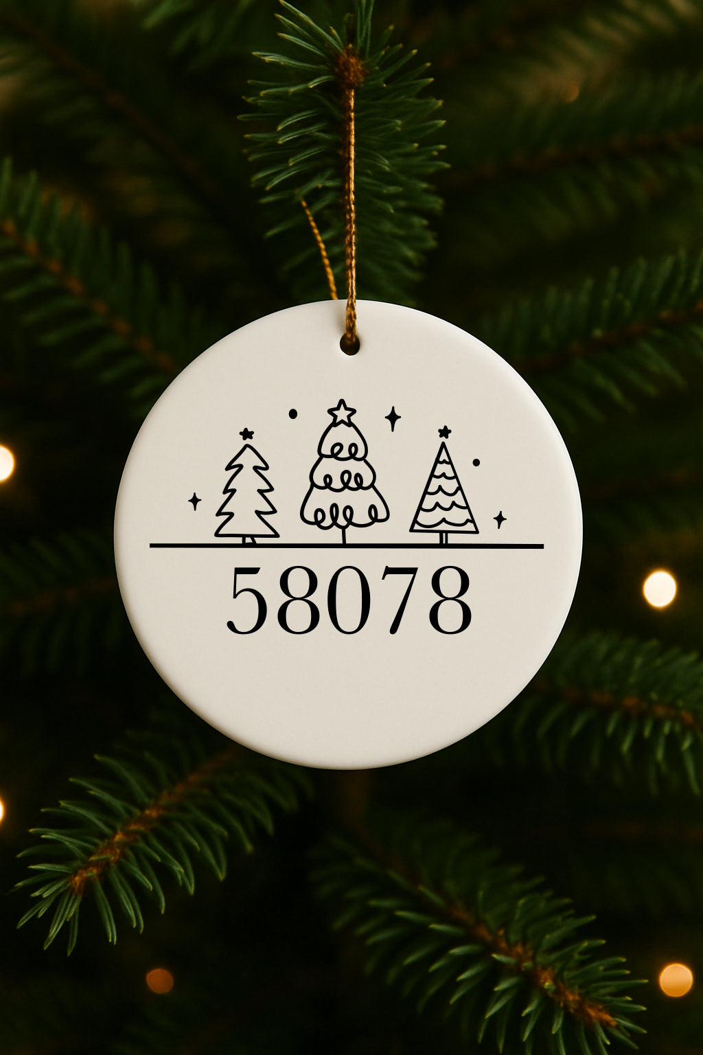Zip Code Christmas Tree Ornament