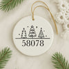 Zip Code Christmas Tree Ornament