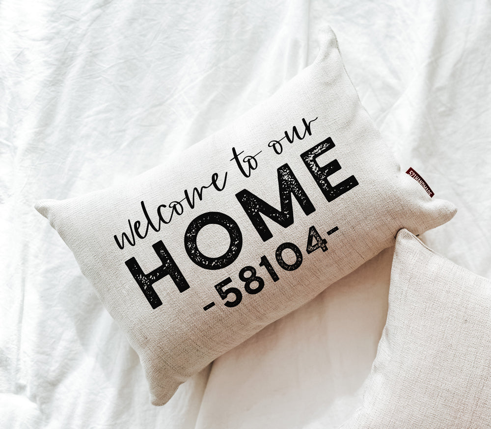 Welcome To Our Home Zip Code Pillow
