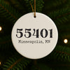 Custom Zip Code Christmas Ornament