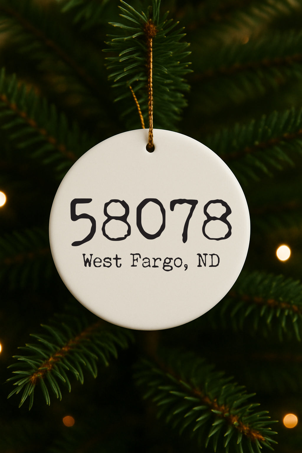 Zip Code Christmas Ornament